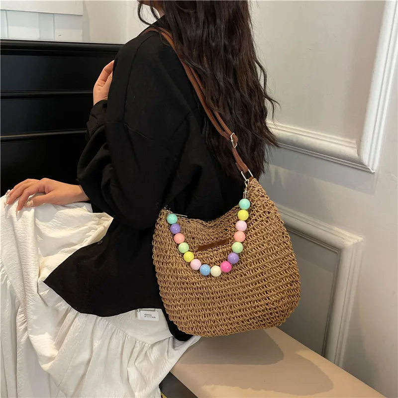 Women's Braid Color Block Vacation Square Zipper Shoulder Bag display picture 22