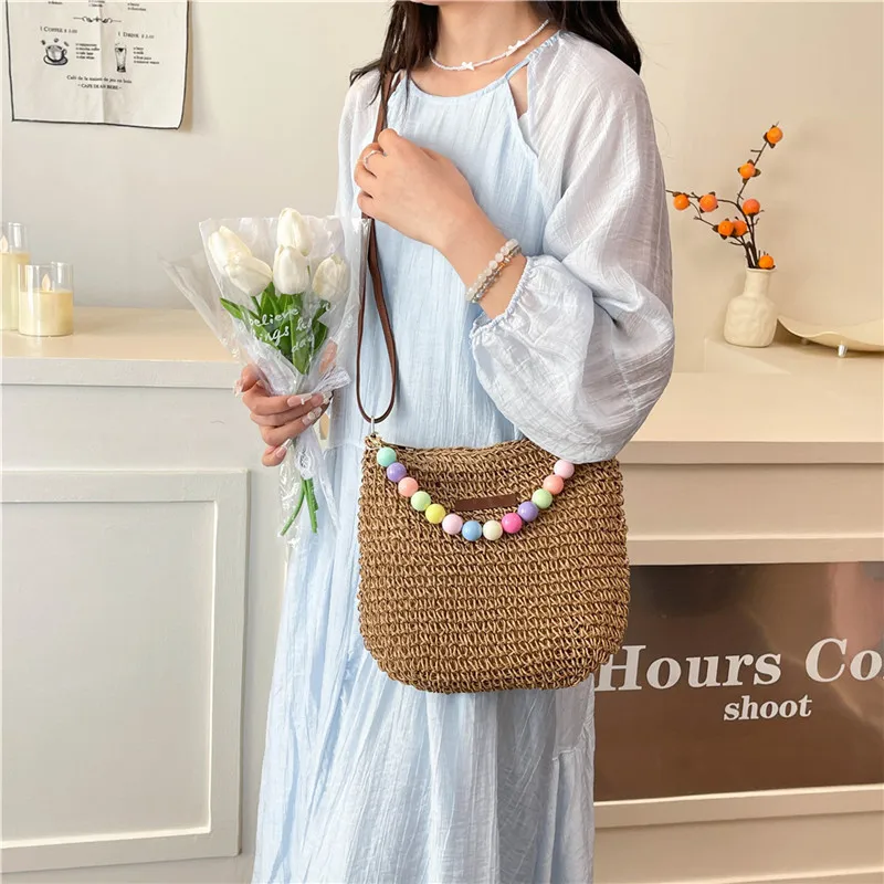 Women's Braid Color Block Vacation Square Zipper Shoulder Bag display picture 12