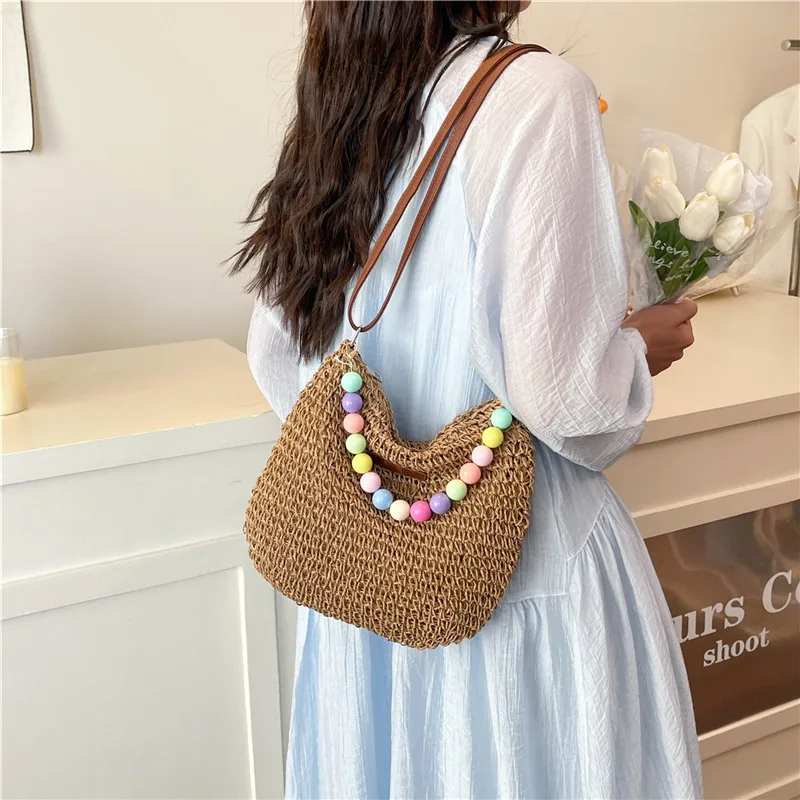 Women's Braid Color Block Vacation Square Zipper Shoulder Bag display picture 15