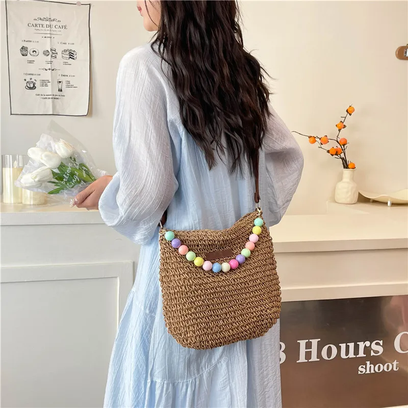 Women's Braid Color Block Vacation Square Zipper Shoulder Bag display picture 31