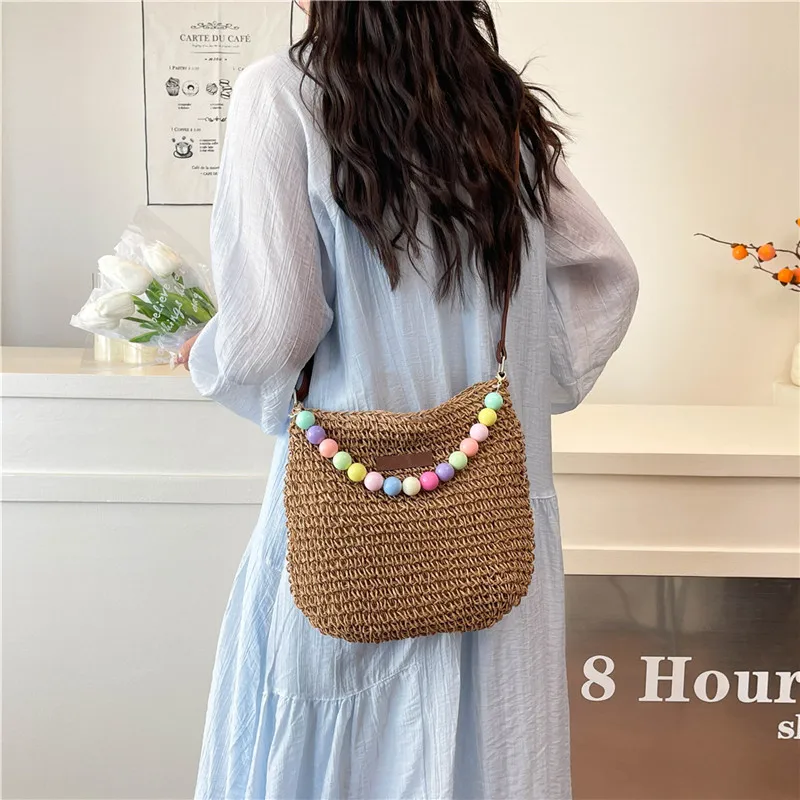 Women's Braid Color Block Vacation Square Zipper Shoulder Bag display picture 23