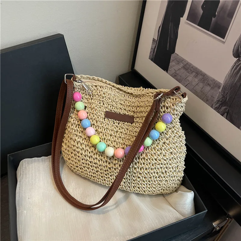 Women's Braid Color Block Vacation Square Zipper Shoulder Bag display picture 86