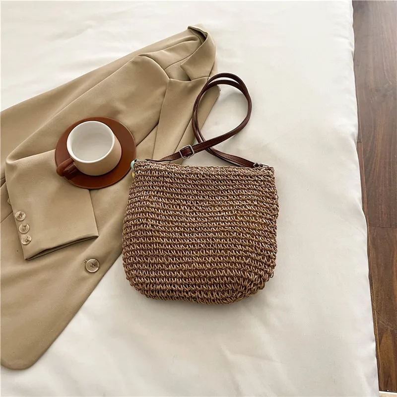 Women's Braid Color Block Vacation Square Zipper Shoulder Bag display picture 99