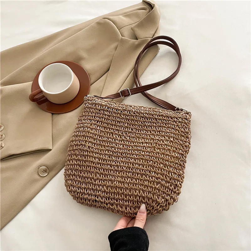 Women's Braid Color Block Vacation Square Zipper Shoulder Bag display picture 88