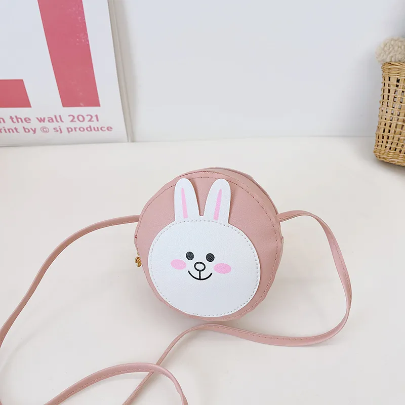 Kid'S Pu Leather Animal Cartoon Cute Round Zipper Shoulder Bag display picture 14