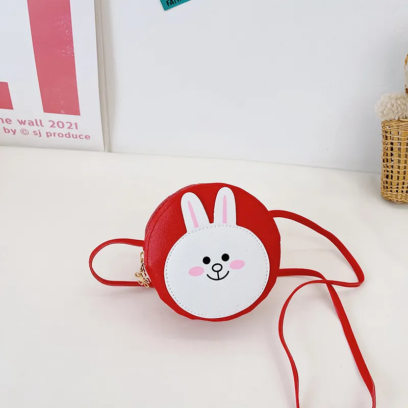 Kid'S Pu Leather Animal Cartoon Cute Round Zipper Shoulder Bag display picture 28