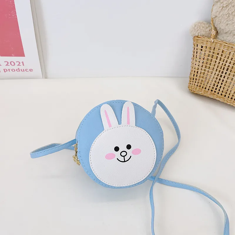 Kid'S Pu Leather Animal Cartoon Cute Round Zipper Shoulder Bag display picture 16