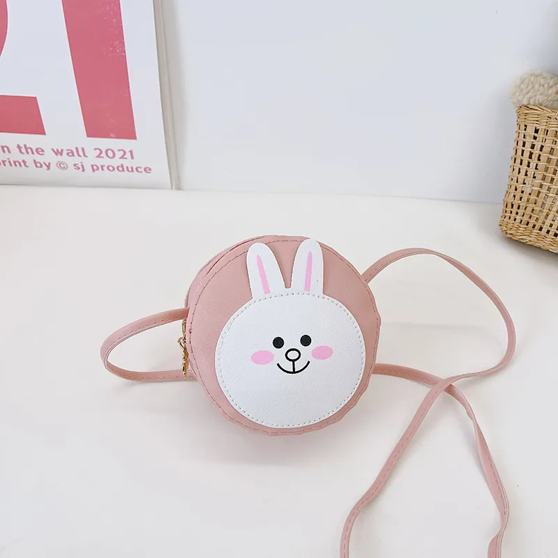 Kid'S Pu Leather Animal Cartoon Cute Round Zipper Shoulder Bag display picture 13