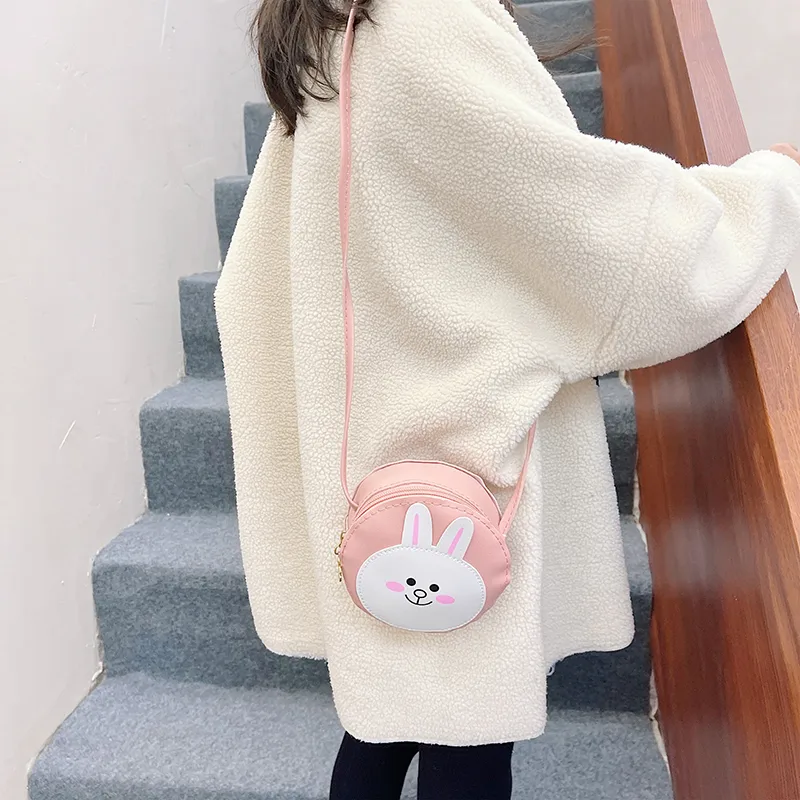Kid'S Pu Leather Animal Cartoon Cute Round Zipper Shoulder Bag display picture 22