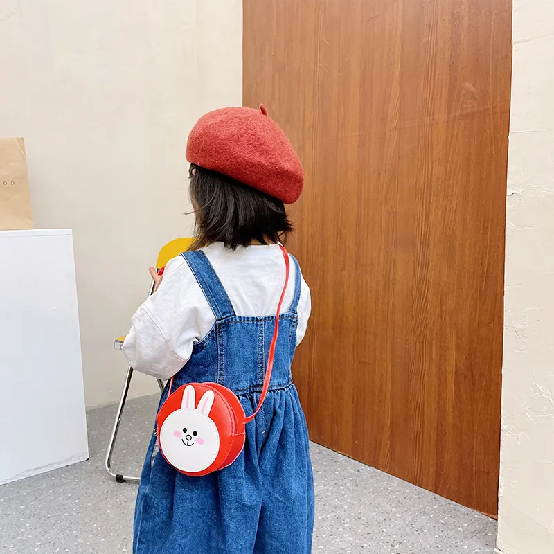 Kid'S Pu Leather Animal Cartoon Cute Round Zipper Shoulder Bag display picture 27