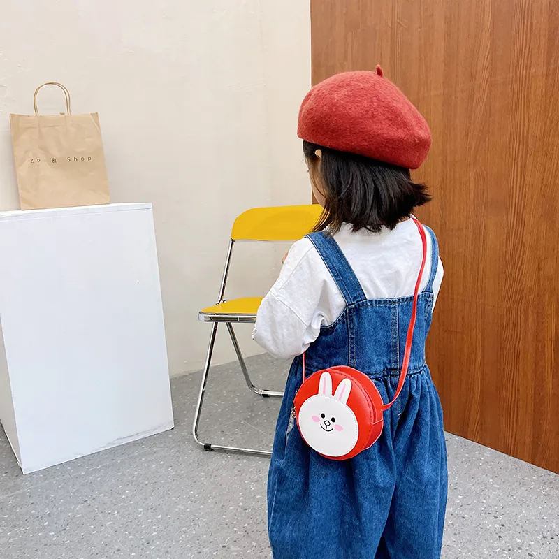 Kid'S Pu Leather Animal Cartoon Cute Round Zipper Shoulder Bag display picture 30