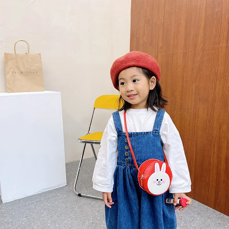Kid'S Pu Leather Animal Cartoon Cute Round Zipper Shoulder Bag display picture 32