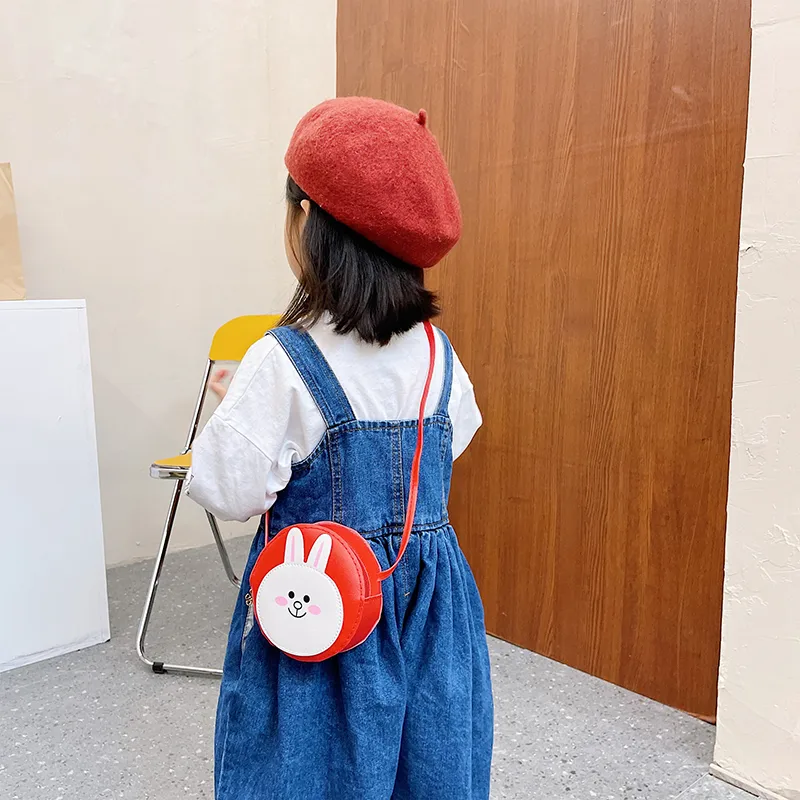 Kid'S Pu Leather Animal Cartoon Cute Round Zipper Shoulder Bag display picture 31