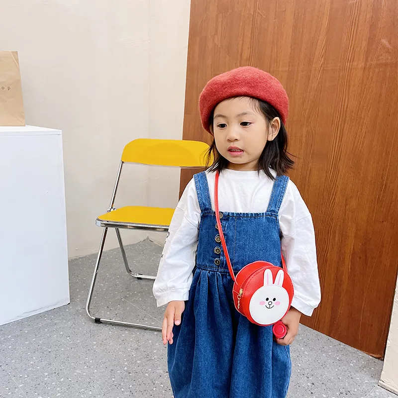 Kid'S Pu Leather Animal Cartoon Cute Round Zipper Shoulder Bag display picture 39