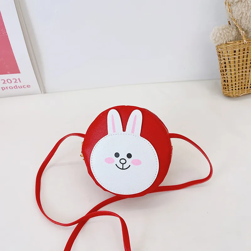 Kid'S Pu Leather Animal Cartoon Cute Round Zipper Shoulder Bag display picture 34