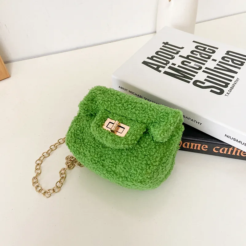 Women's Plush Solid Color Cute Square Lock Clasp Crossbody Bag display picture 50