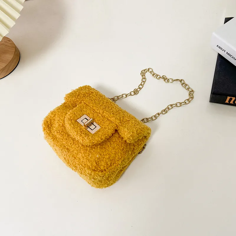 Women's Plush Solid Color Cute Square Lock Clasp Crossbody Bag display picture 66