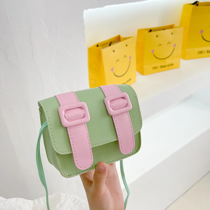 Kid'S Pu Leather Color Block Cute Square Magnetic Buckle Shoulder Bag display picture 19