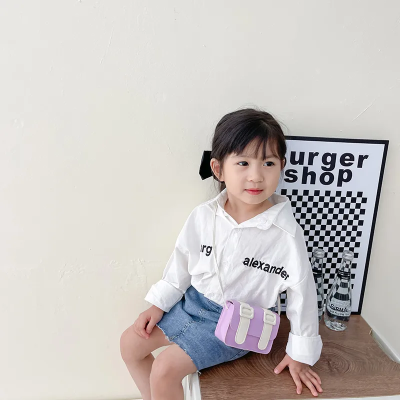 Kid'S Pu Leather Color Block Cute Square Magnetic Buckle Shoulder Bag display picture 47