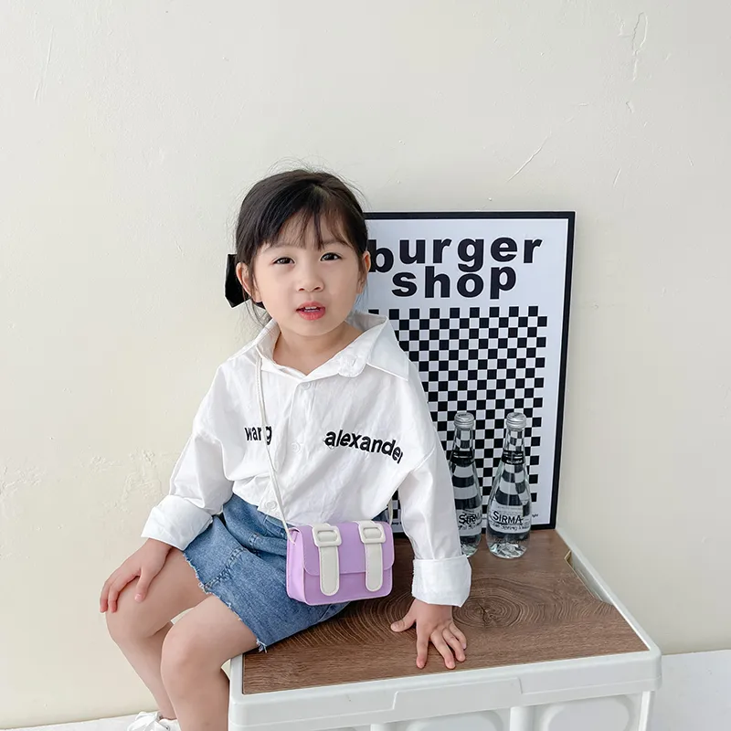 Kid'S Pu Leather Color Block Cute Square Magnetic Buckle Shoulder Bag display picture 51