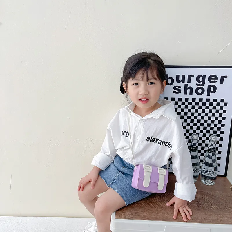 Kid'S Pu Leather Color Block Cute Square Magnetic Buckle Shoulder Bag display picture 55