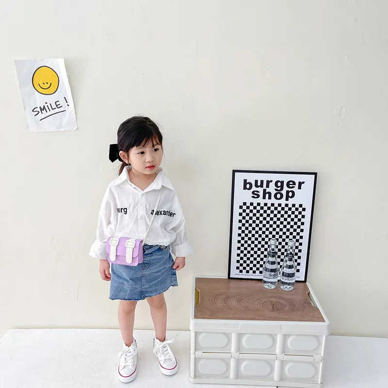 Kid'S Pu Leather Color Block Cute Square Magnetic Buckle Shoulder Bag display picture 62