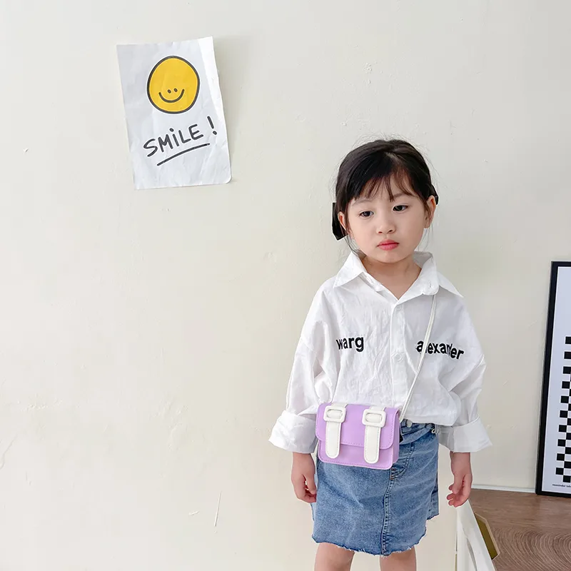 Kid'S Pu Leather Color Block Cute Square Magnetic Buckle Shoulder Bag display picture 65