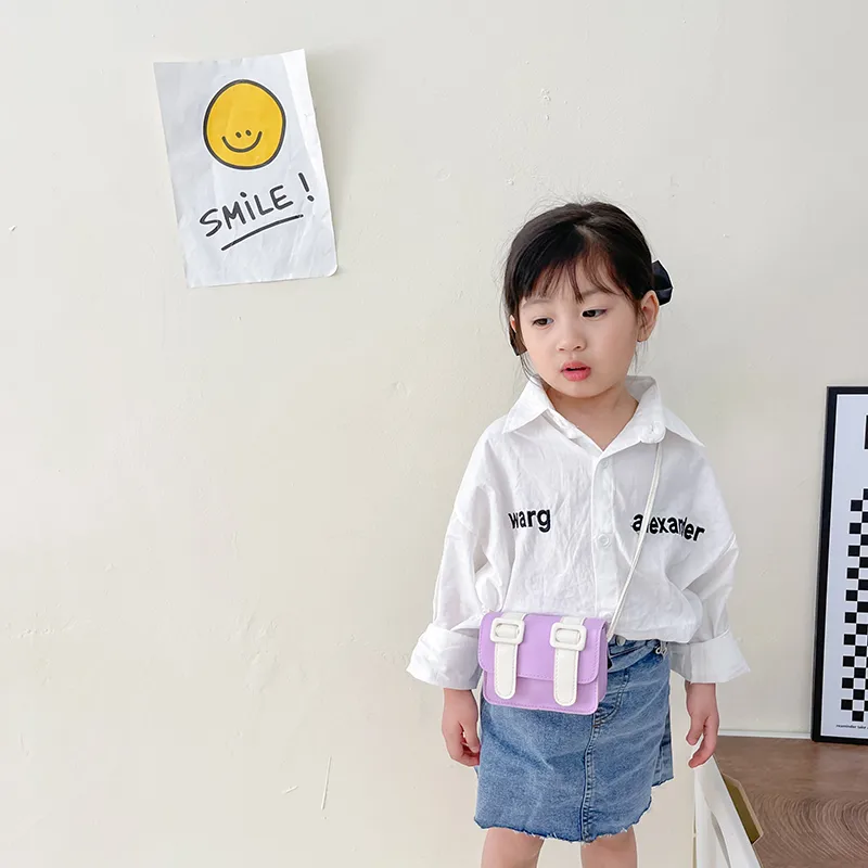Kid'S Pu Leather Color Block Cute Square Magnetic Buckle Shoulder Bag display picture 67