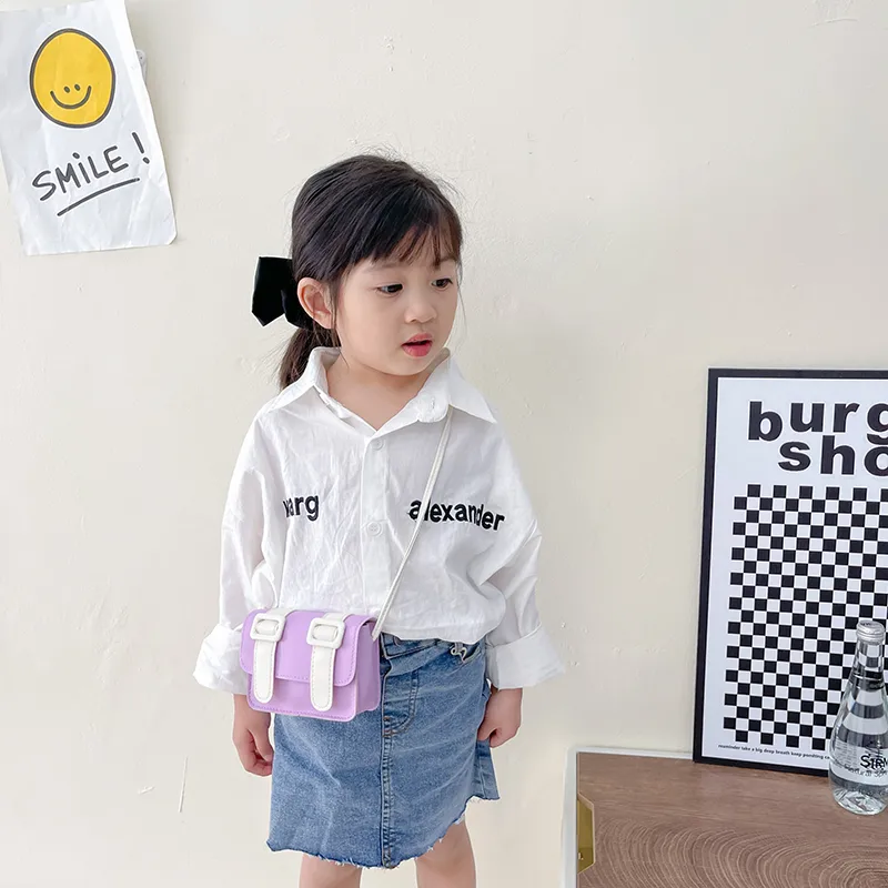 Kid'S Pu Leather Color Block Cute Square Magnetic Buckle Shoulder Bag display picture 75
