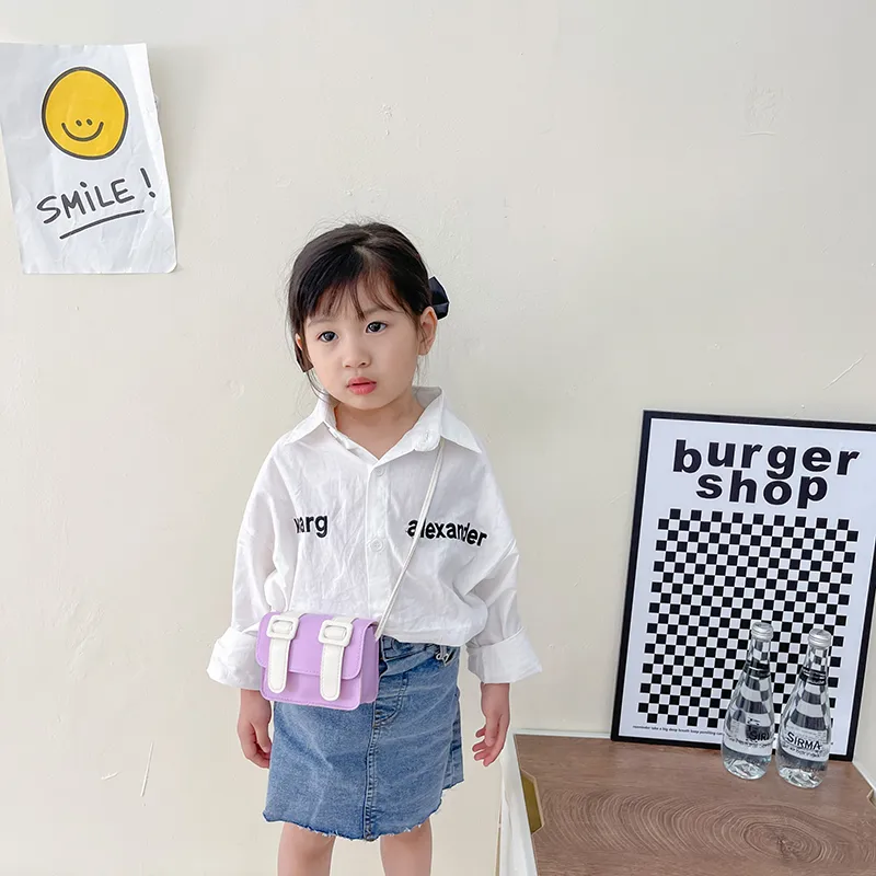 Kid'S Pu Leather Color Block Cute Square Magnetic Buckle Shoulder Bag display picture 73