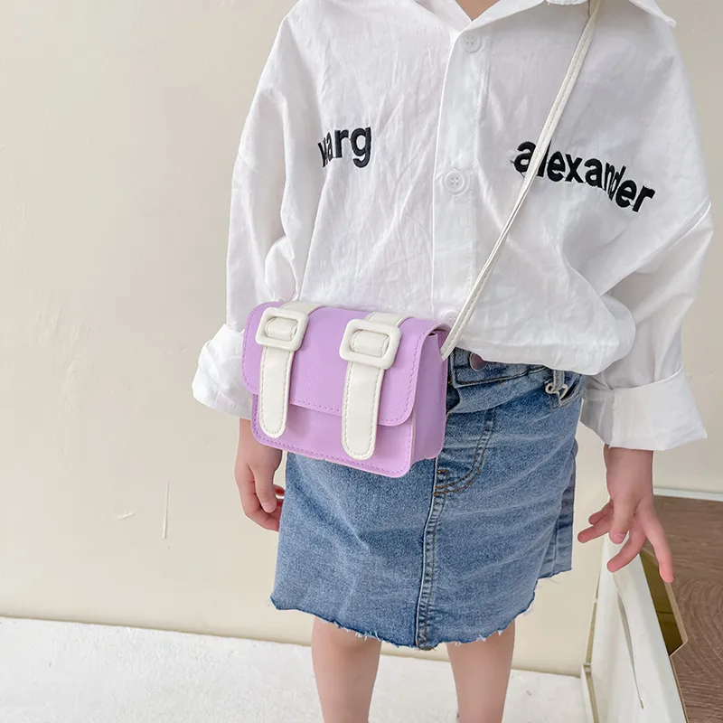 Kid'S Pu Leather Color Block Cute Square Magnetic Buckle Shoulder Bag display picture 66