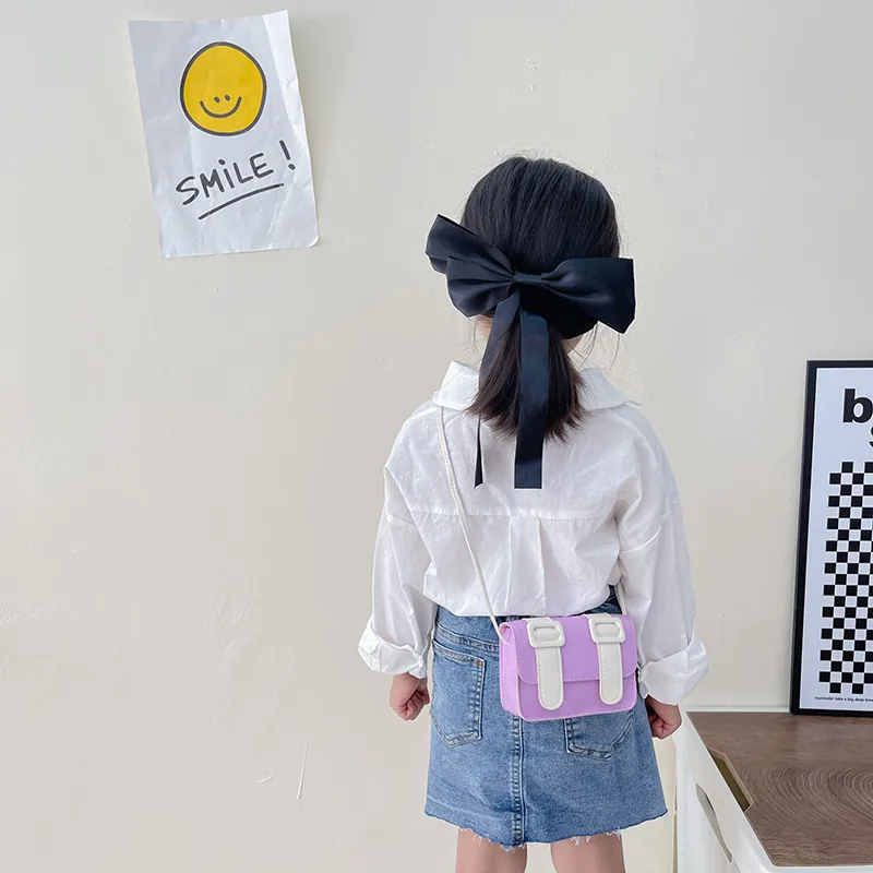 Kid'S Pu Leather Color Block Cute Square Magnetic Buckle Shoulder Bag display picture 71
