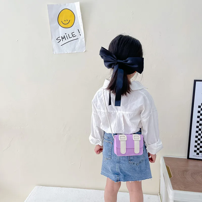 Kid'S Pu Leather Color Block Cute Square Magnetic Buckle Shoulder Bag display picture 68