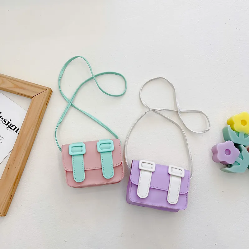 Kid'S Pu Leather Color Block Cute Square Magnetic Buckle Shoulder Bag display picture 69