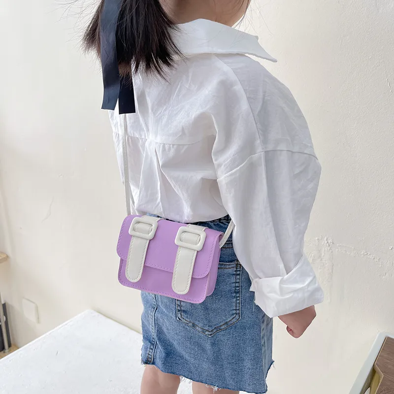 Kid'S Pu Leather Color Block Cute Square Magnetic Buckle Shoulder Bag display picture 72