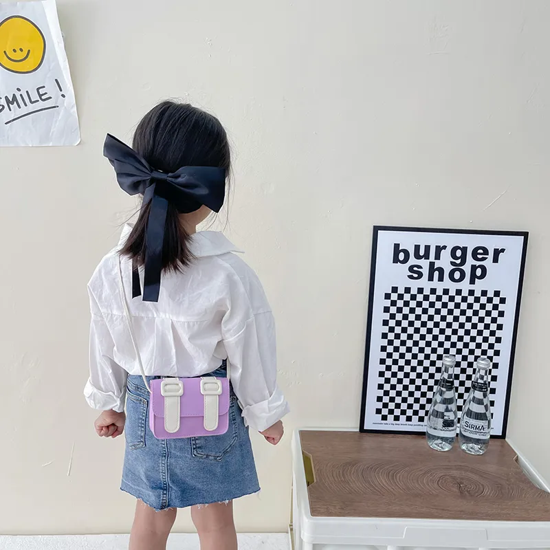 Kid'S Pu Leather Color Block Cute Square Magnetic Buckle Shoulder Bag display picture 89