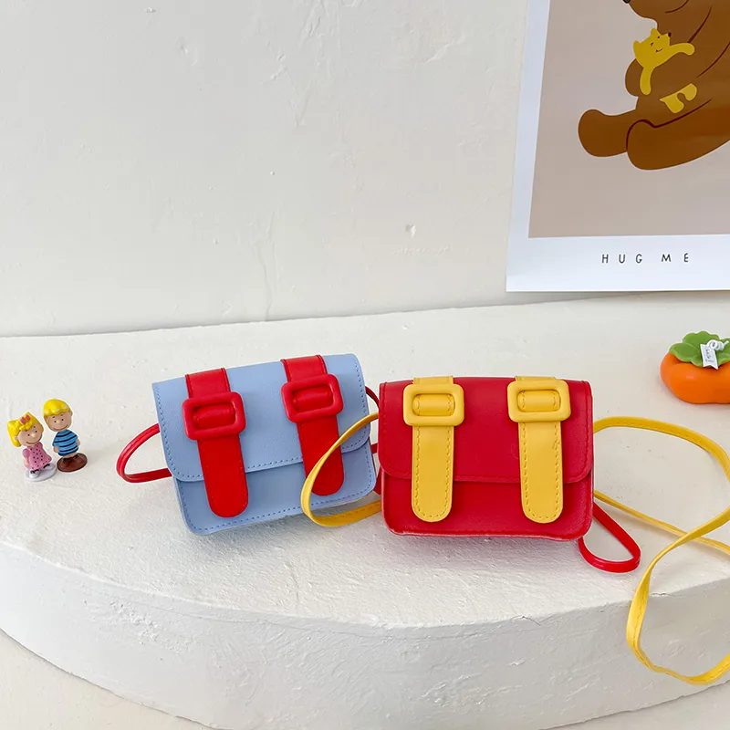 Kid'S Pu Leather Color Block Cute Square Magnetic Buckle Shoulder Bag display picture 88