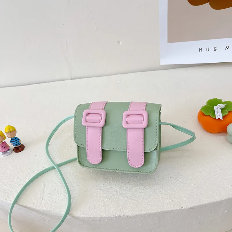 Kid'S Pu Leather Color Block Cute Square Magnetic Buckle Shoulder Bag display picture 83