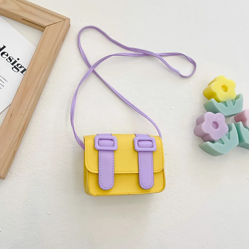 Kid'S Pu Leather Color Block Cute Square Magnetic Buckle Shoulder Bag display picture 90