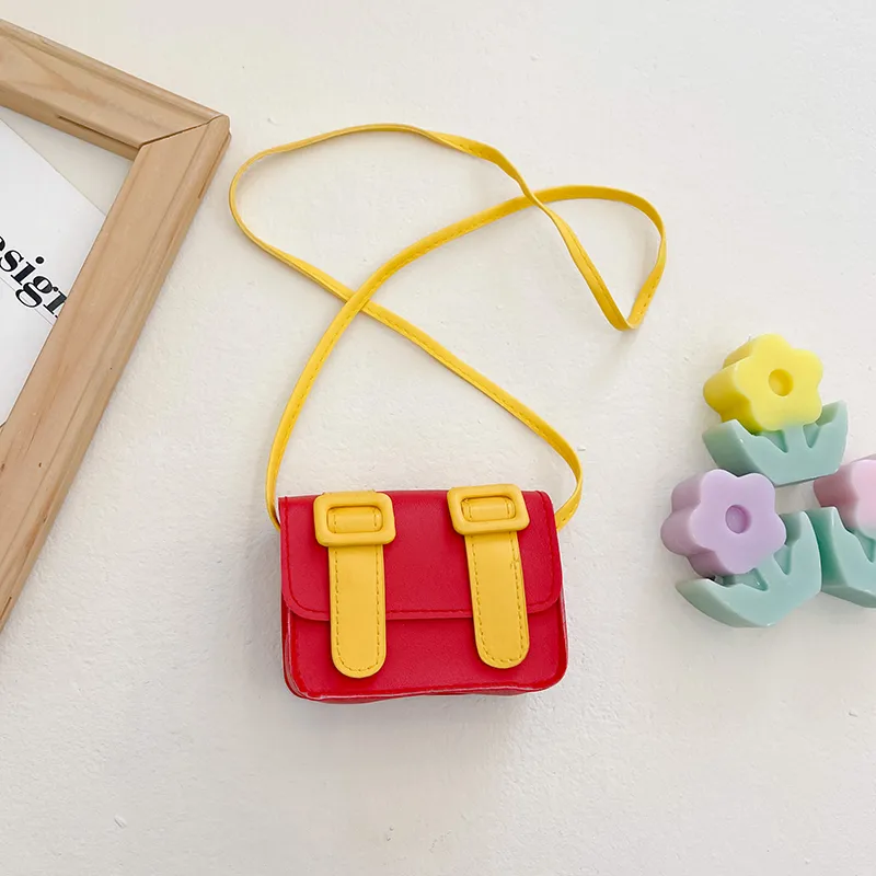 Kid'S Pu Leather Color Block Cute Square Magnetic Buckle Shoulder Bag display picture 96