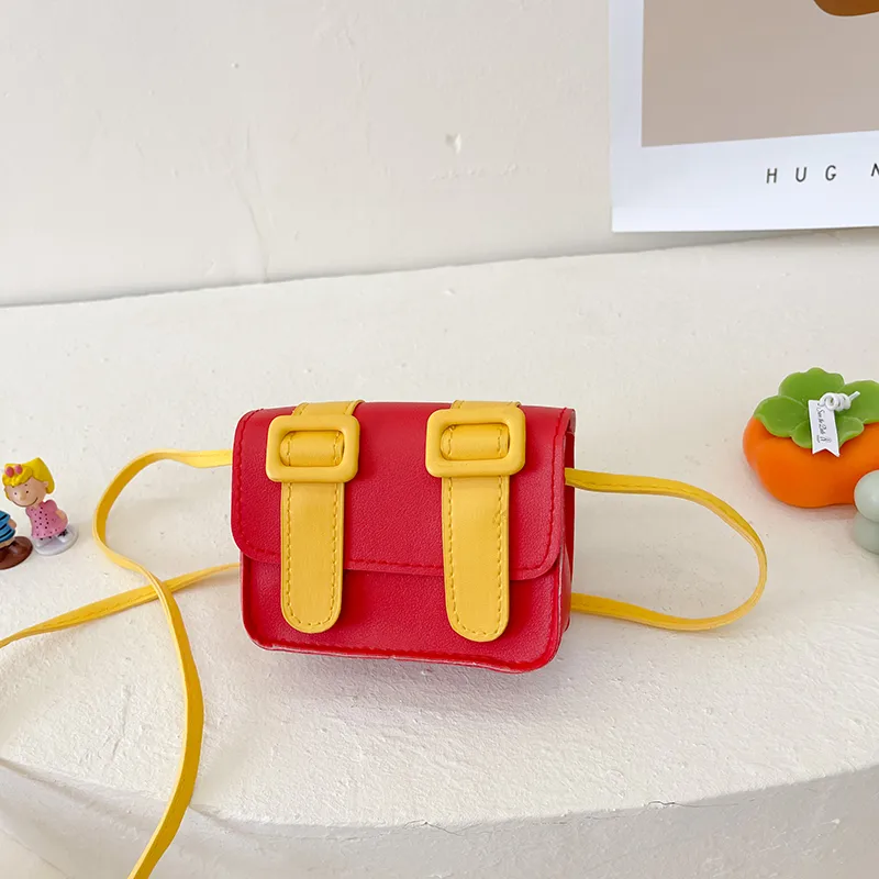 Kid'S Pu Leather Color Block Cute Square Magnetic Buckle Shoulder Bag display picture 99
