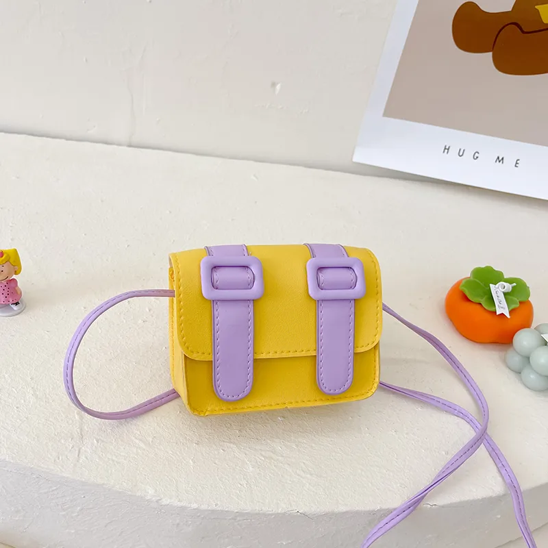 Kid'S Pu Leather Color Block Cute Square Magnetic Buckle Shoulder Bag display picture 105