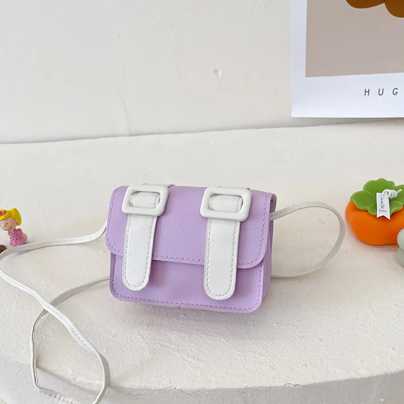 Kid'S Pu Leather Color Block Cute Square Magnetic Buckle Shoulder Bag display picture 78