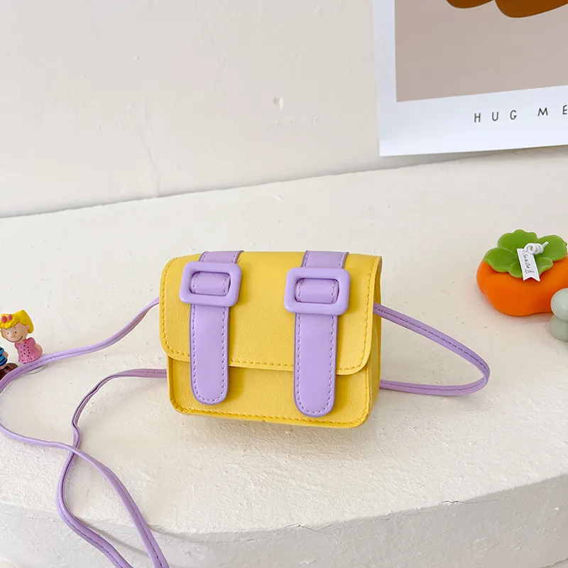 Kid'S Pu Leather Color Block Cute Square Magnetic Buckle Shoulder Bag display picture 100
