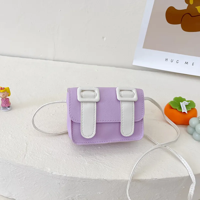 Kid'S Pu Leather Color Block Cute Square Magnetic Buckle Shoulder Bag display picture 79