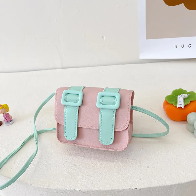 Kid'S Pu Leather Color Block Cute Square Magnetic Buckle Shoulder Bag display picture 97