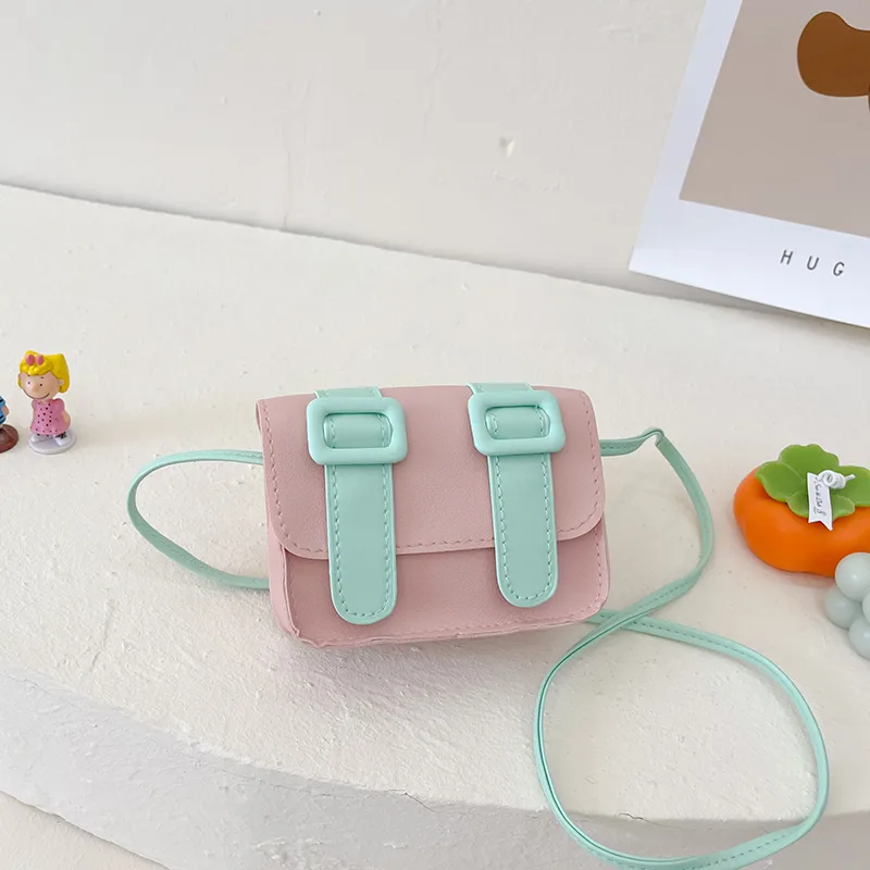 Kid'S Pu Leather Color Block Cute Square Magnetic Buckle Shoulder Bag display picture 98