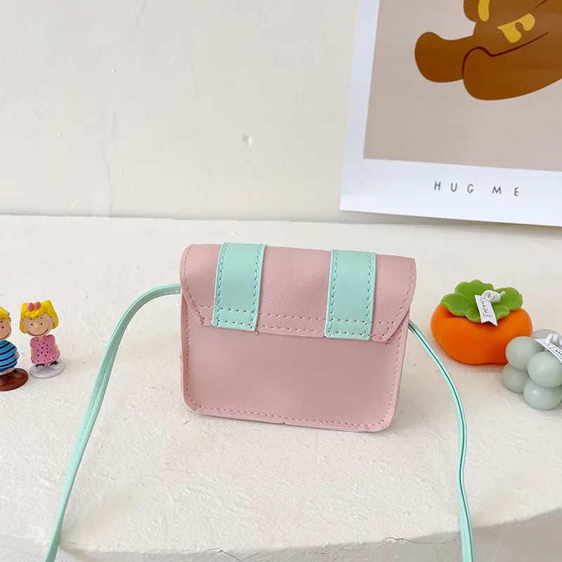 Kid'S Pu Leather Color Block Cute Square Magnetic Buckle Shoulder Bag display picture 81
