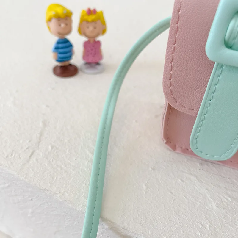 Kid'S Pu Leather Color Block Cute Square Magnetic Buckle Shoulder Bag display picture 82
