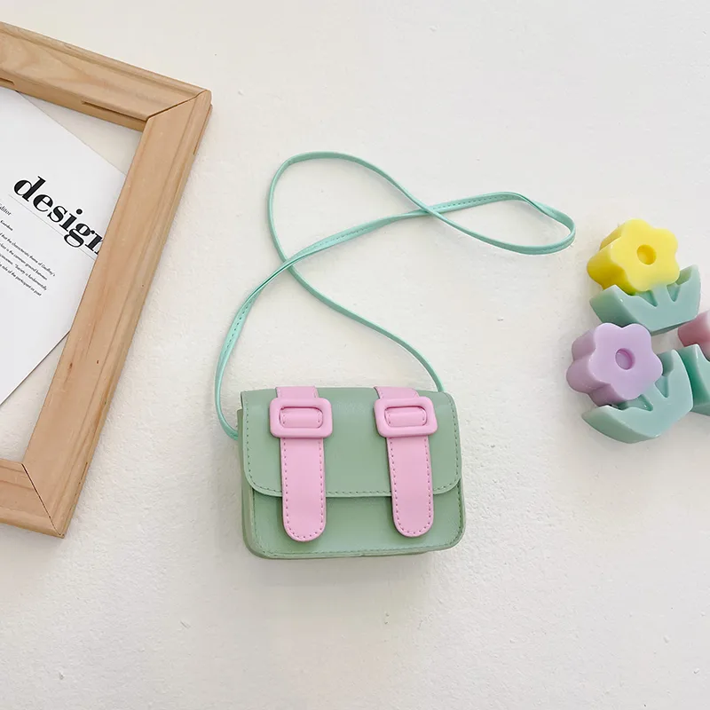 Kid'S Pu Leather Color Block Cute Square Magnetic Buckle Shoulder Bag display picture 109